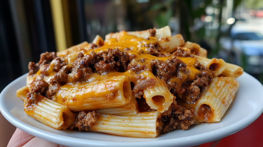 Pasta Cheesy Sloppy Cheeseburger