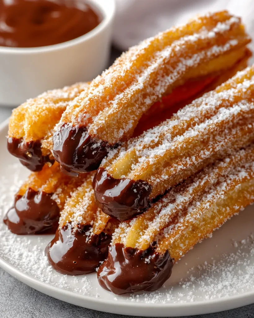 Churros rellenos de chocolate