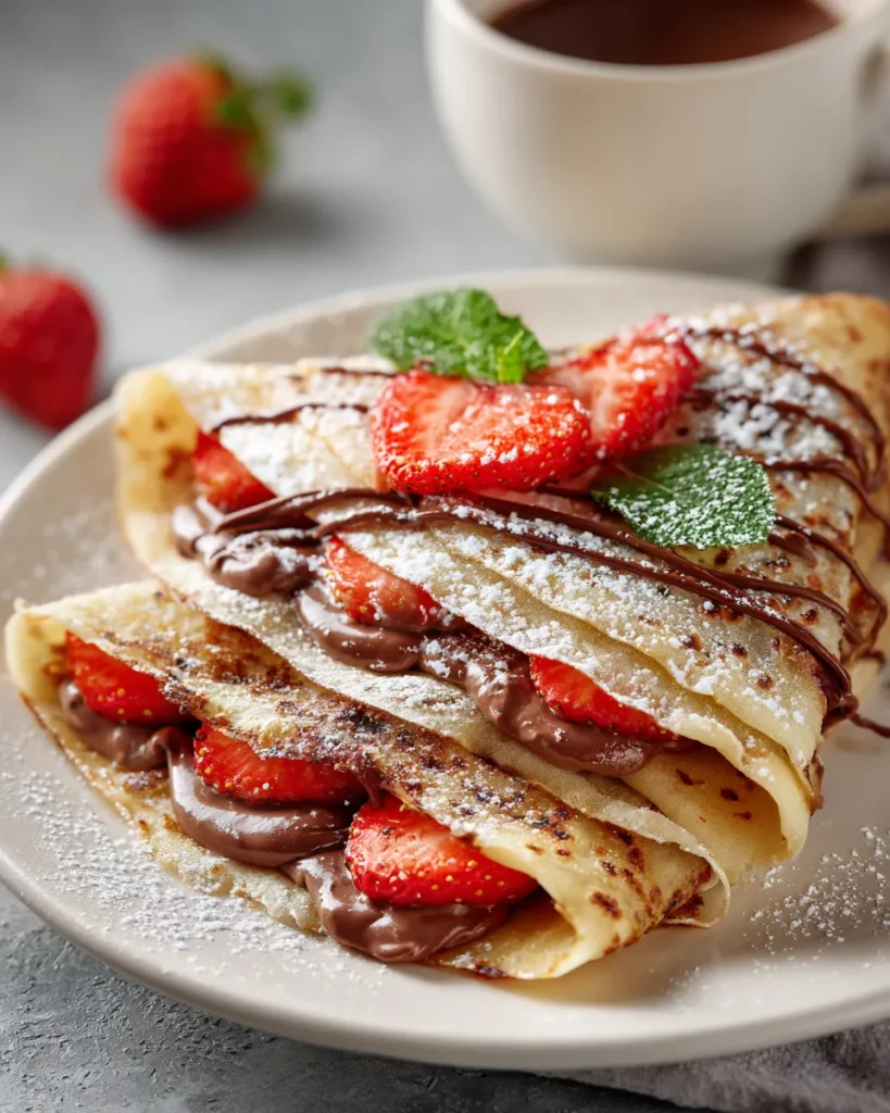 Crepas dulces con Nutella y fresas