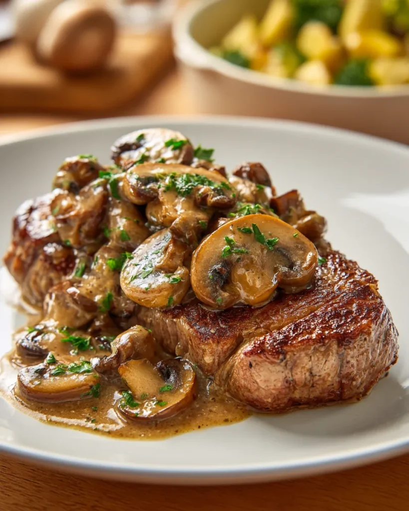 Filete Mignon con salsa de champiñones