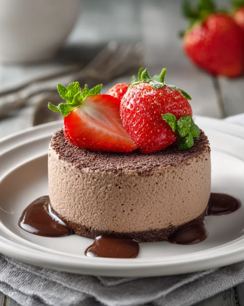 Mousse de chocolate con fresa