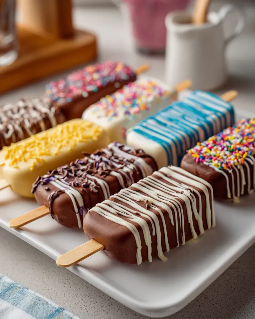 Paletas de chocolate decoradas